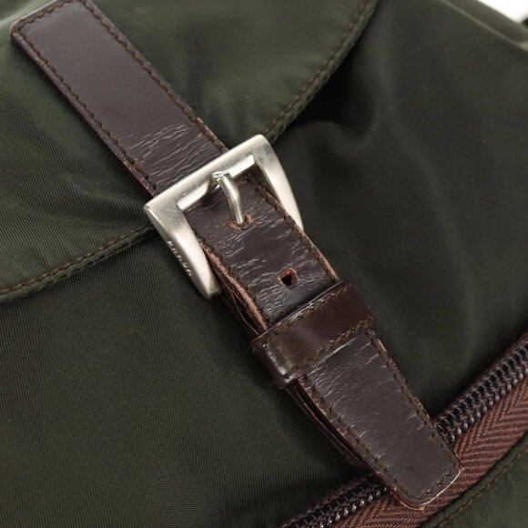 PRADA Backpack Nylon Khaki Silver - Picture 9 of 15